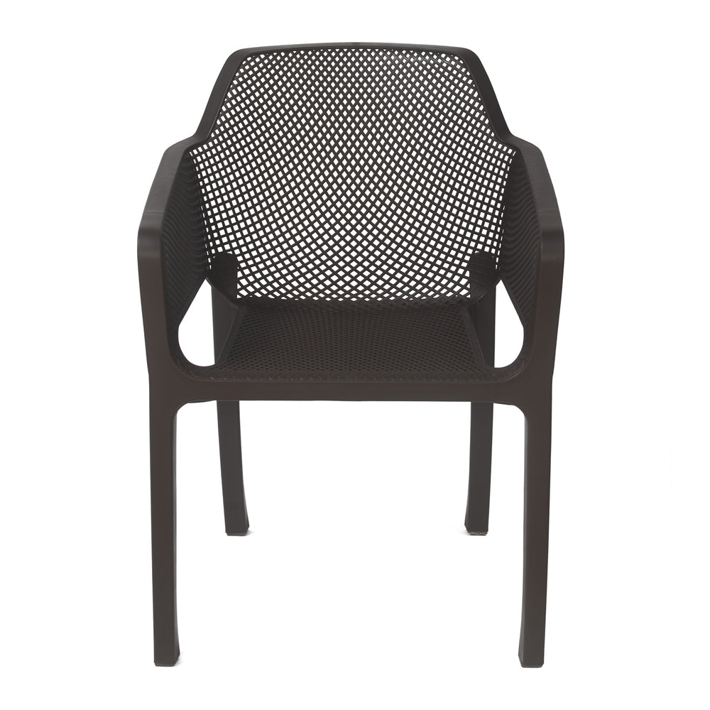 Nilkamal Orchid Captain 1 + 4 Chair Dining Set (Rust Brown)