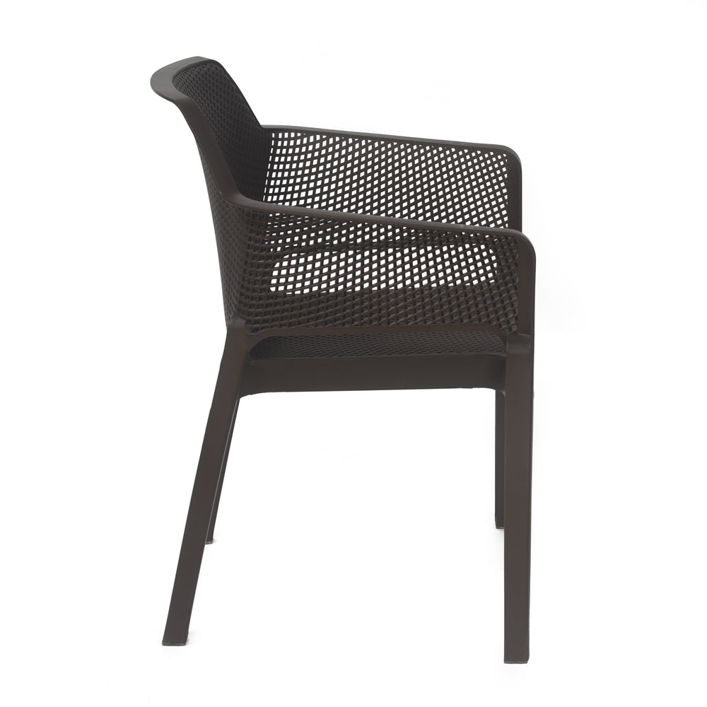 Nilkamal Orchid Captain 1 + 4 Chair Dining Set (Rust Brown)