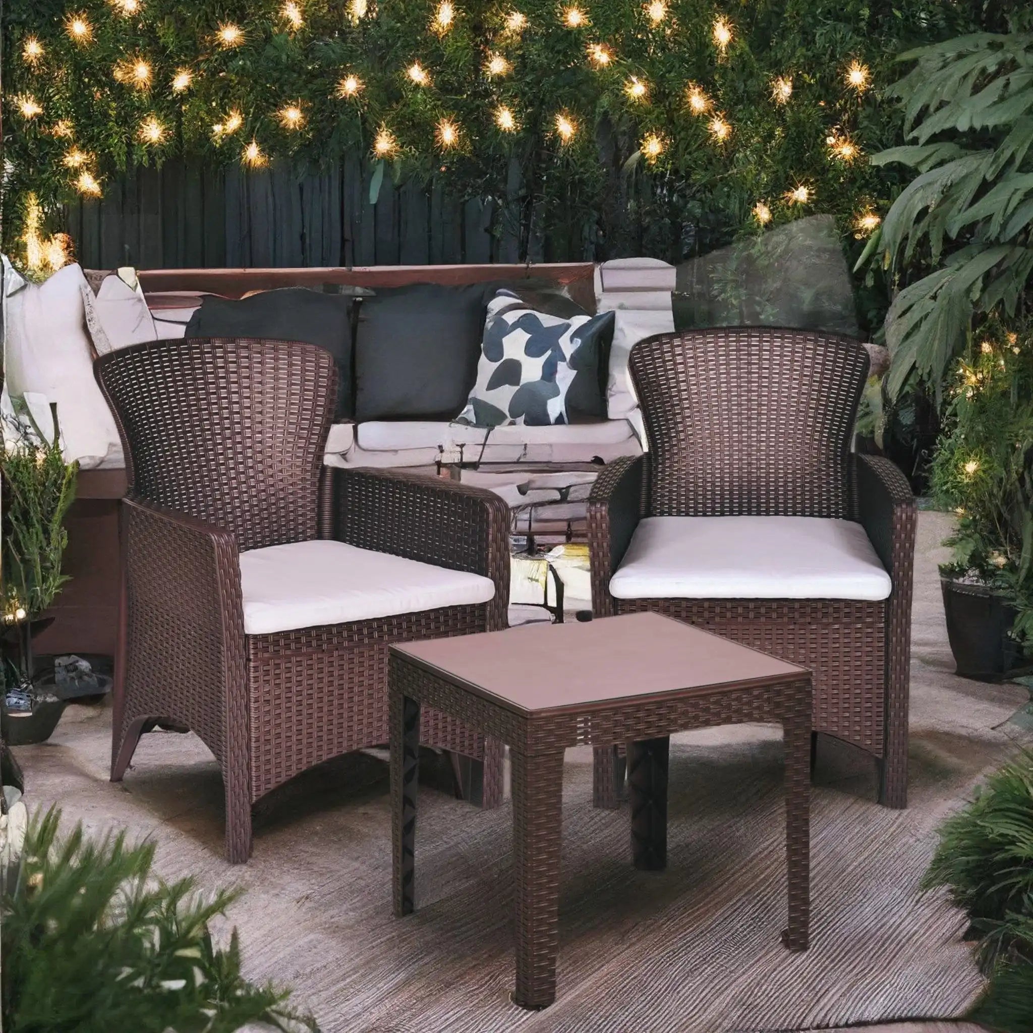 Nilkamal Breeze 2 Seater Balcony Sofa set with Center Table with Glass