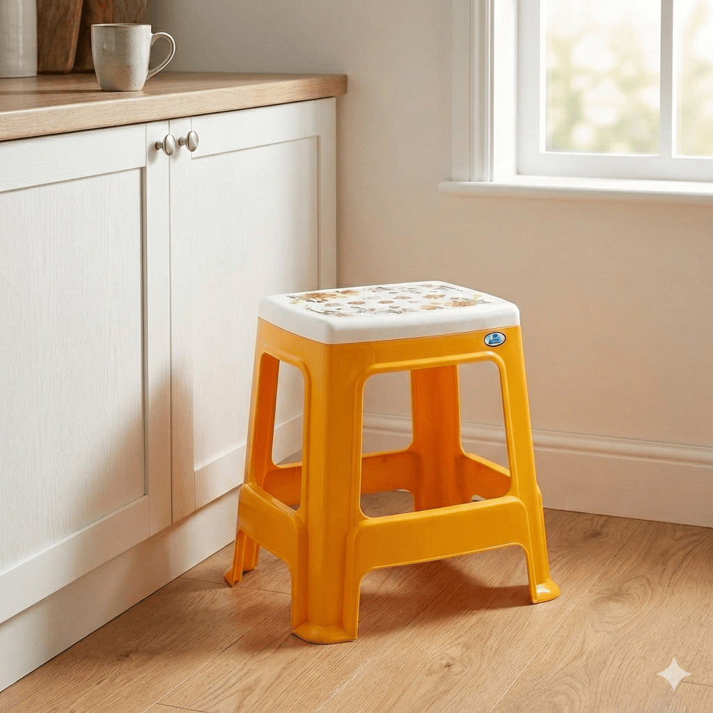 Nilkamal Floral Top Plastic Stool — Nilkamal | VK Furniture Mangalore