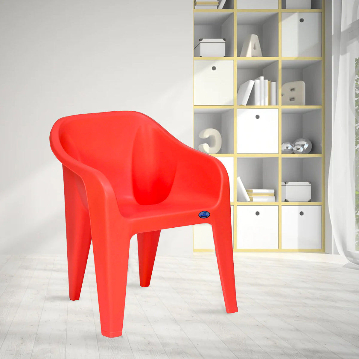 NILKAMAL EEEZY GO PLASTIC ARM CHAIR (PEACH) — Nilkamal | VK Furniture Mangalore