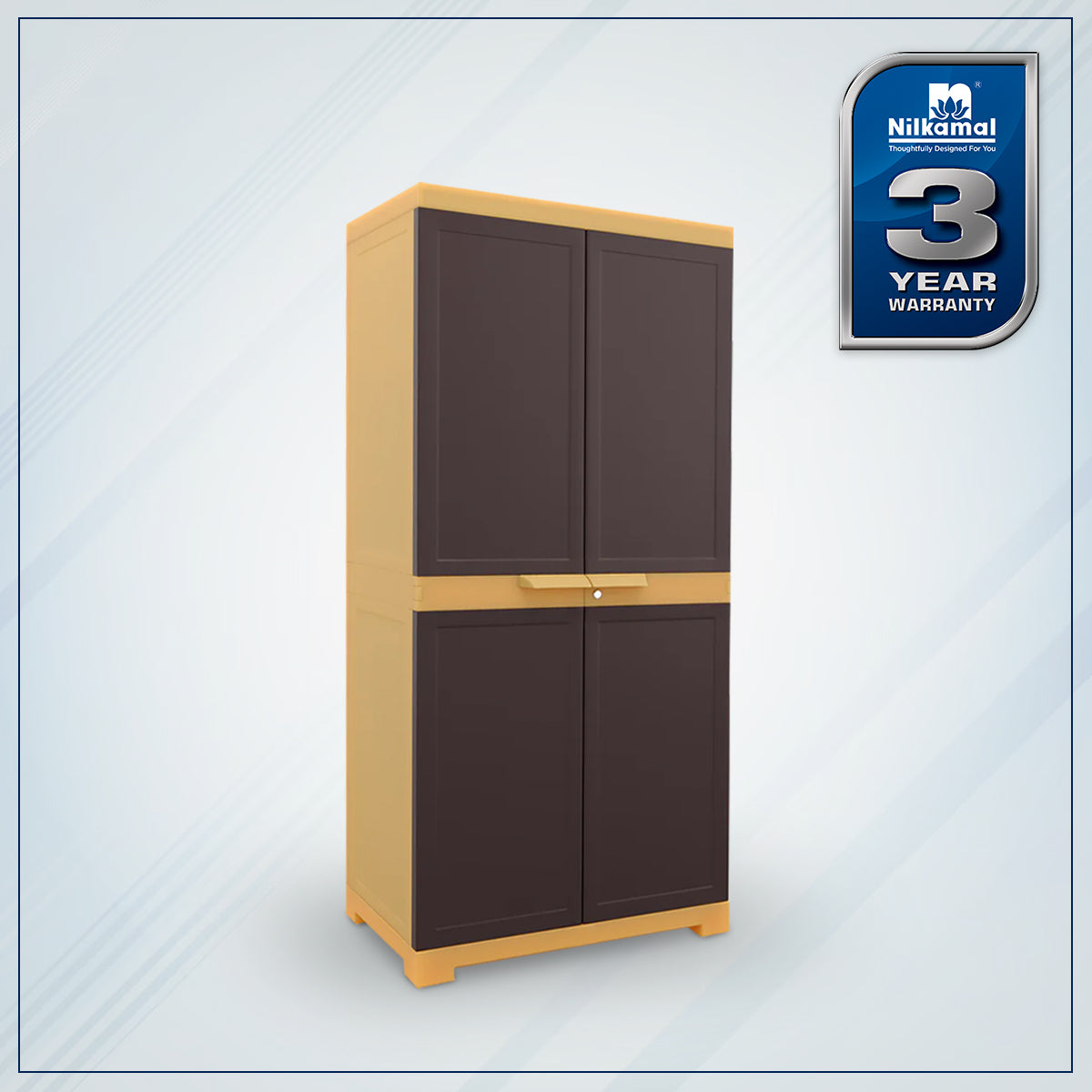 Nilkamal Freedom Mini Medium (FMM) Plastic Storage Cabinet/Bookshelf (Weathered Brown / Biscuit)