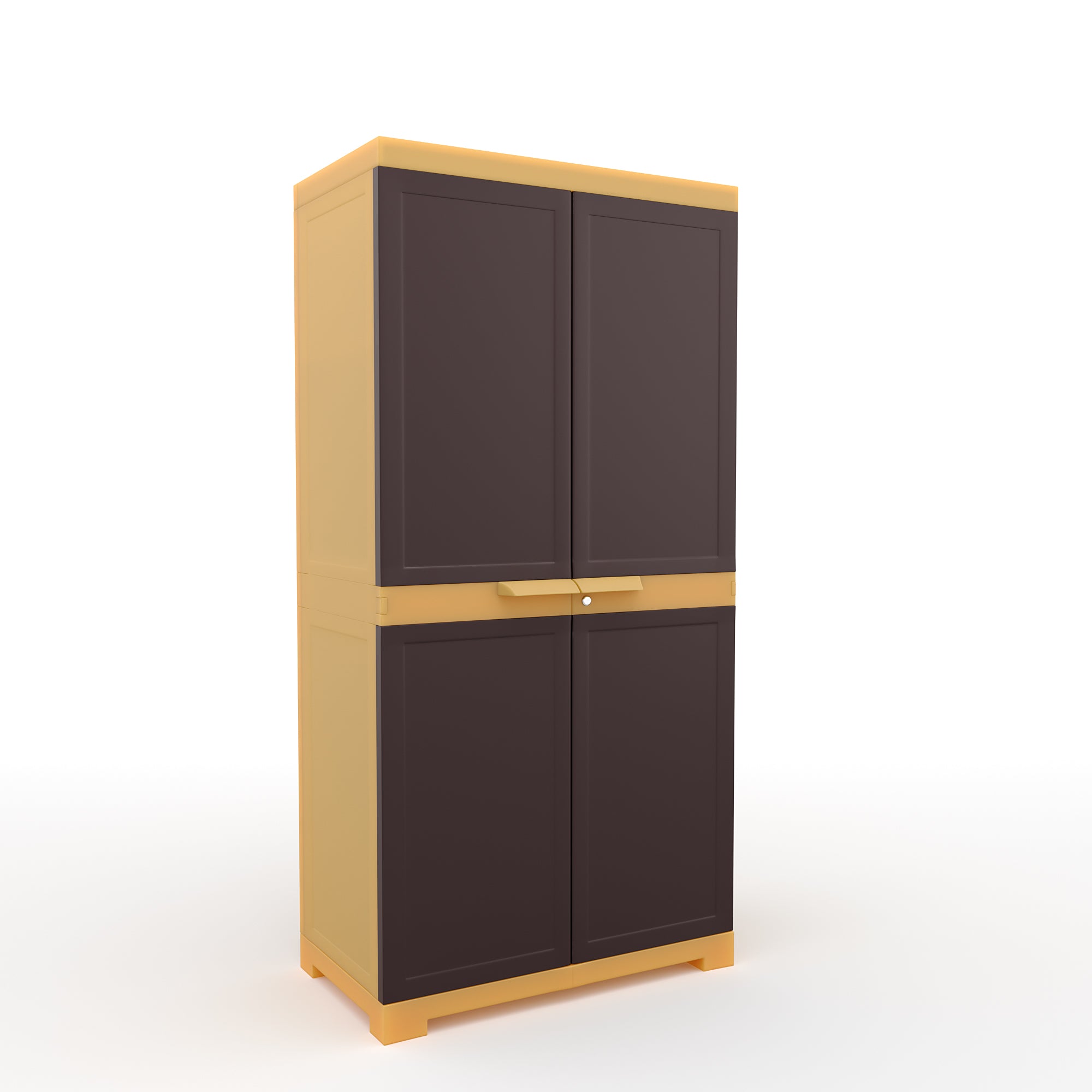 Nilkamal Freedom Mini Medium (FMM) Plastic Storage Cabinet/Bookshelf (Weathered Brown / Biscuit)
