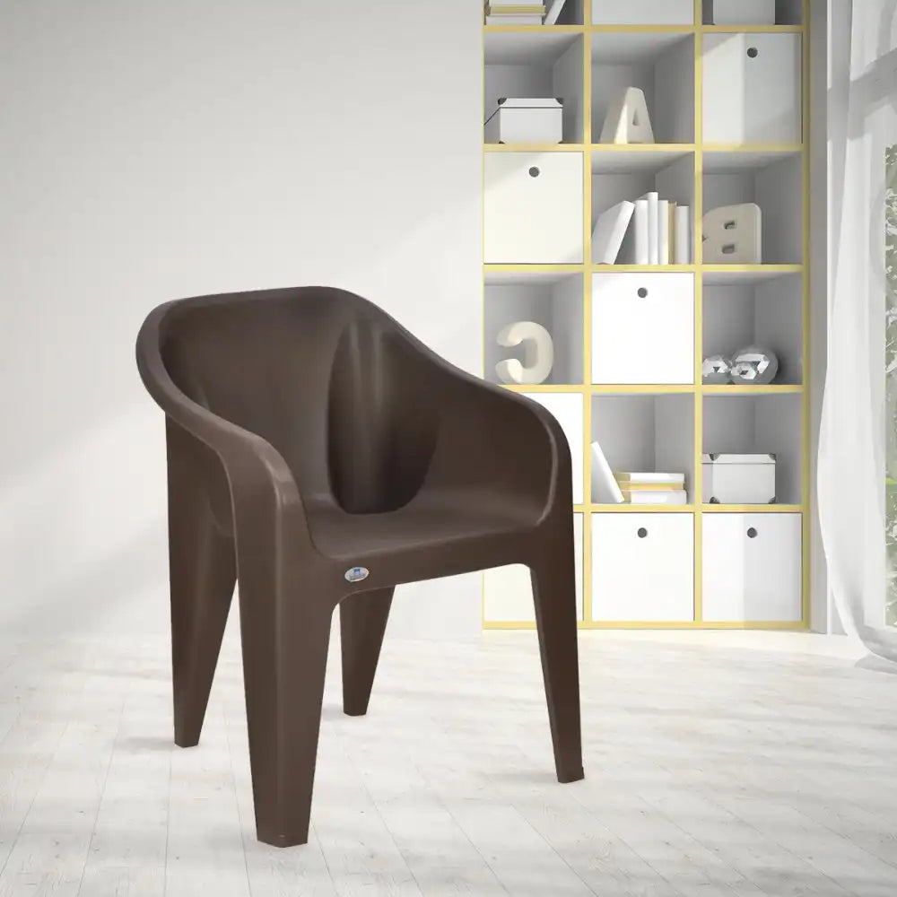 Nilkamal Eeezy Go Plastic Armchair (Season Rust Brown) — Nilkamal | VK Furniture Mangalore