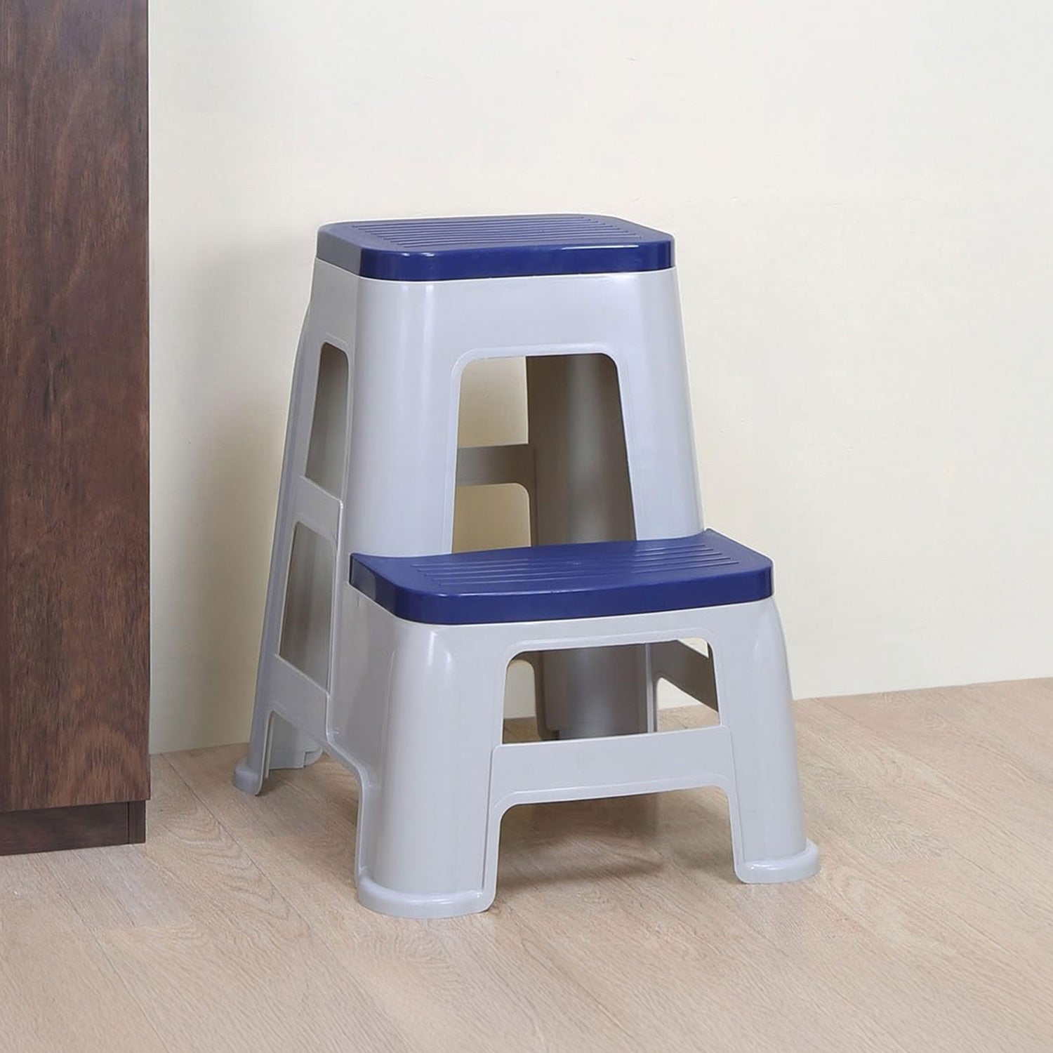 NILKAMAL STEP STOOL 31 (SILK GREY /  COBALT BLUE) — Nilkamal | VK Furniture Mangalore