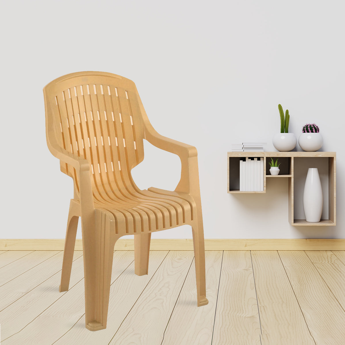 Nilkamal CHR2230 Plastic Arm Chair (Marble Beige) — Nilkamal | VK Furniture Mangalore