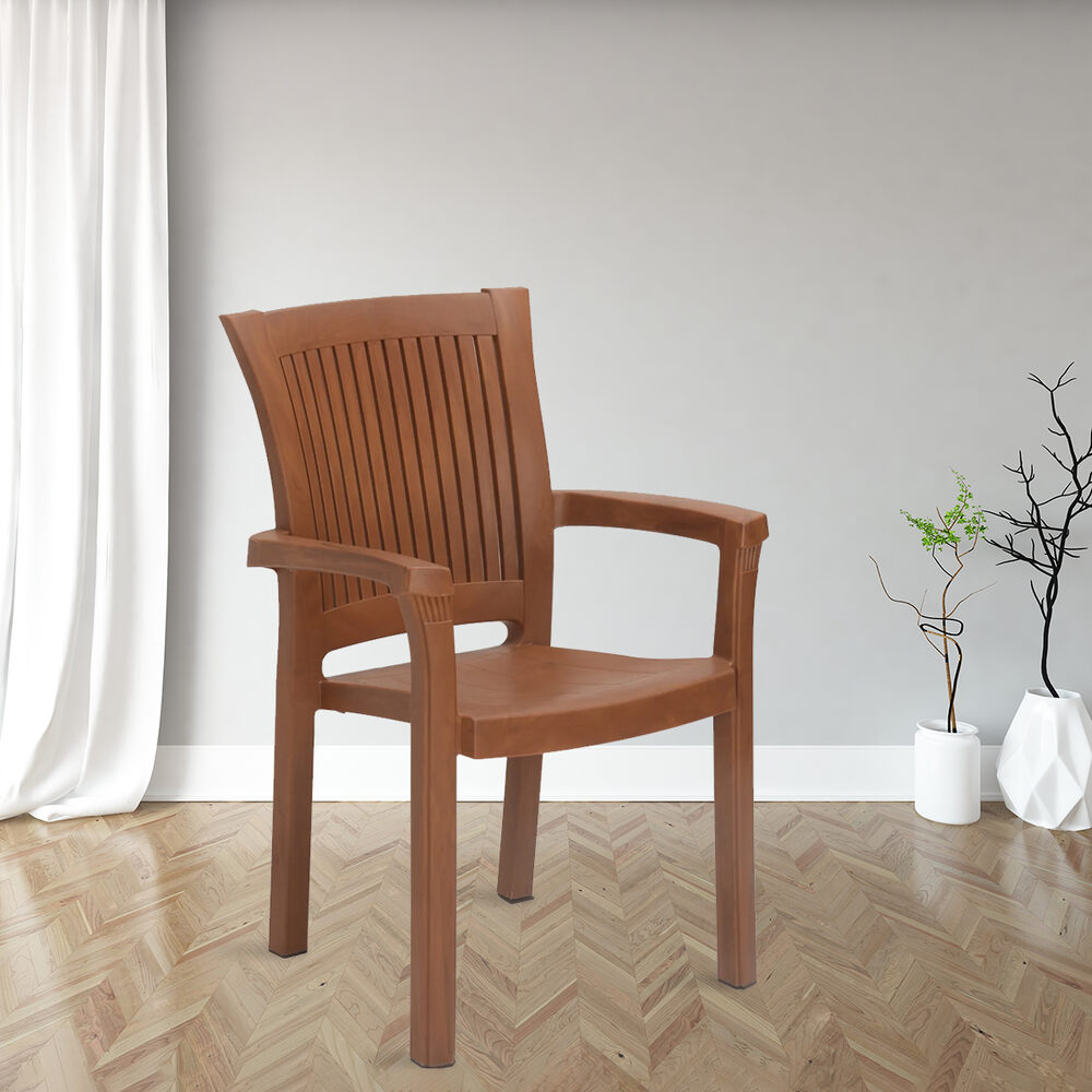 NILKAMAL PLATINUM PLASTIC ARM CHAIR (MANGO WOOD) — Nilkamal | VK Furniture Mangalore