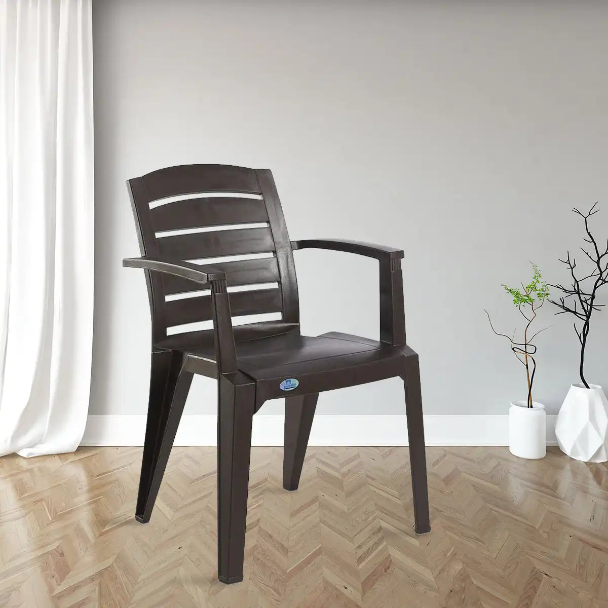 Nilkamal CHR2135 Plastic Arm Chair (Weather Brown) — Nilkamal | VK Furniture Mangalore