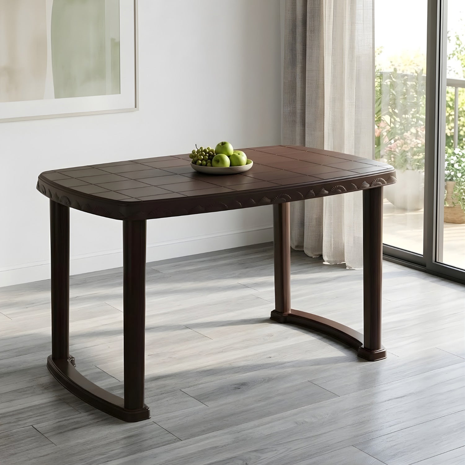 NILKAMAL SHAHENSHAH DINING TABLE (WEATHER BROWN) — Nilkamal | VK Furniture Mangalore