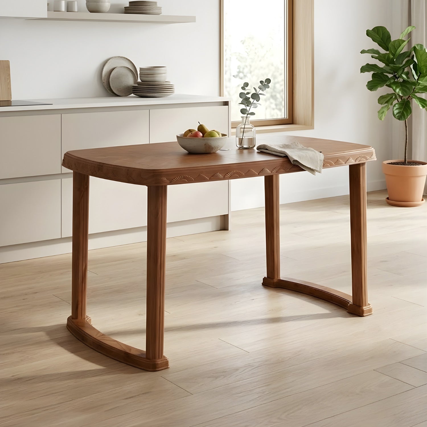 Nilkamal Shahenshah Dining Table (Pear Wood) — Nilkamal | VK Furniture Mangalore