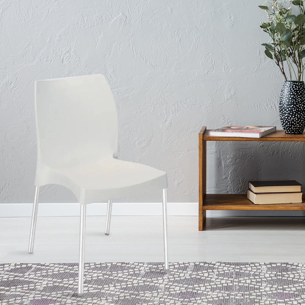 Nilkamal Novella 07 Plastic Armless Chair (Milky White) — Nilkamal | VK Furniture Mangalore