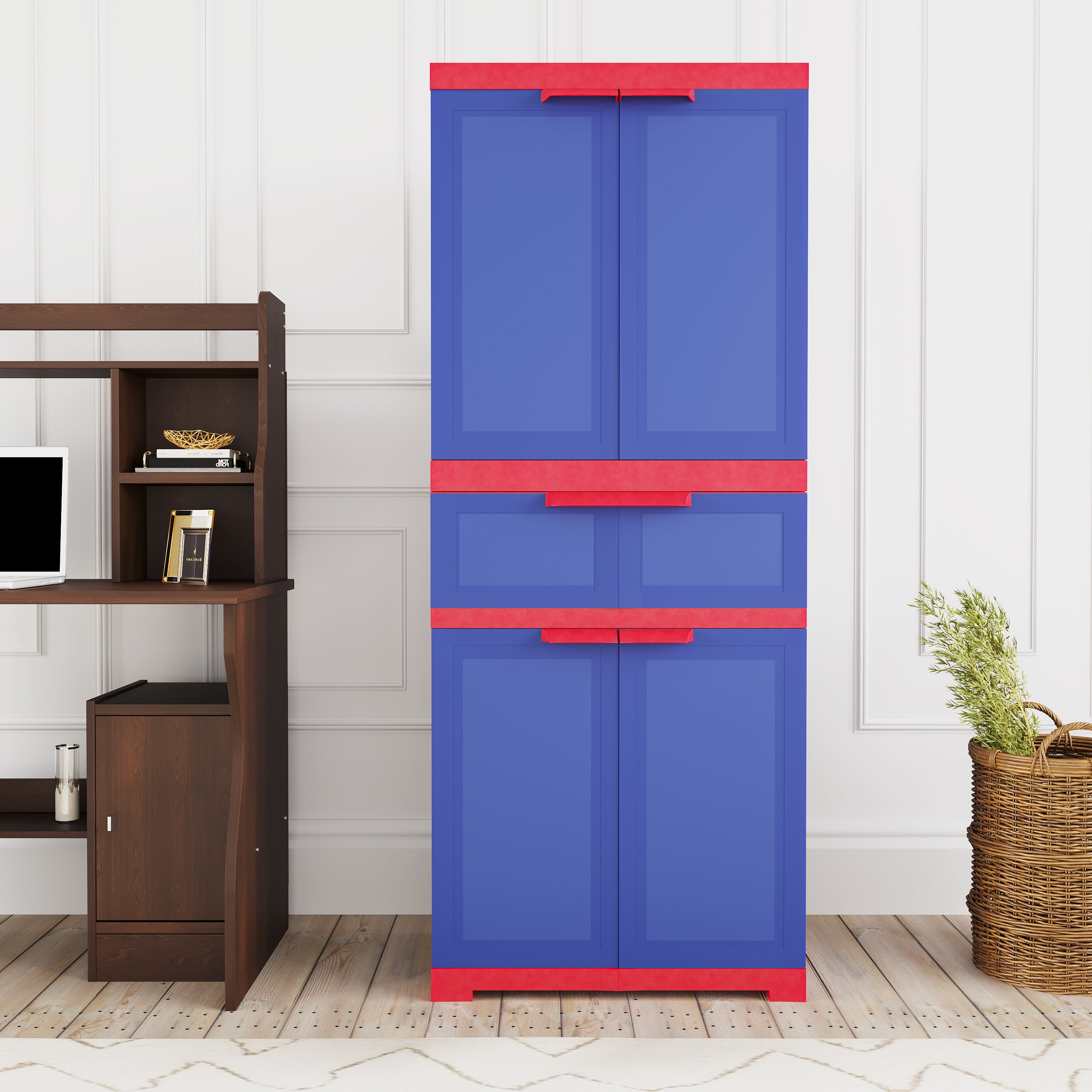 Nilkamal Freedom with 1 Drawer (Pepsi Blue / Bright Red / Yellow) — Nilkamal | VK Furniture Mangalore