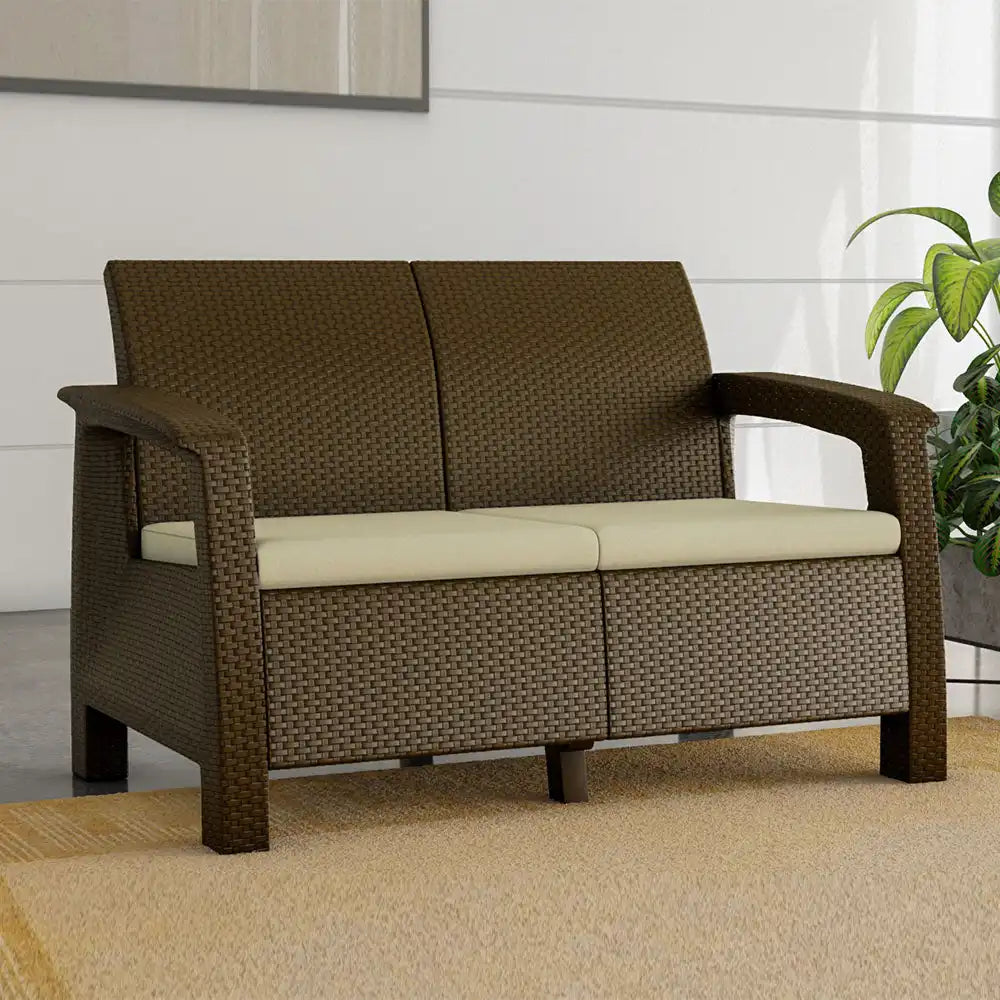 Nilkamal Goa Two Seater Plastic Sofa Set with Cushion — Nilkamal | VK Furniture Mangalore