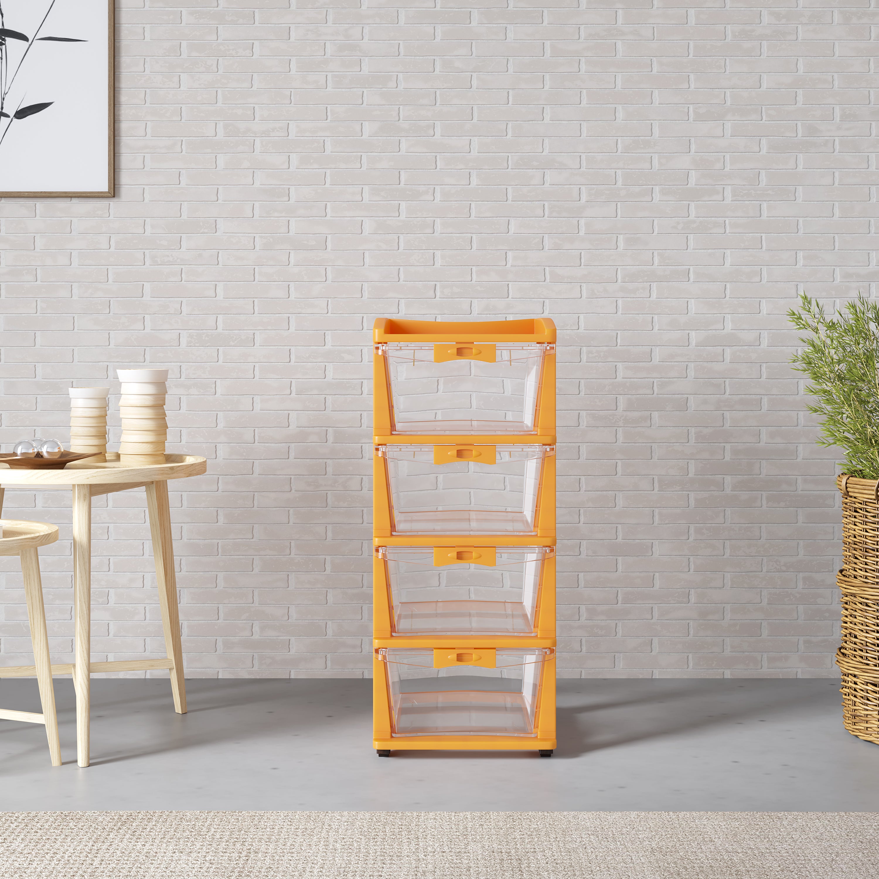 NILKAMAL CHTR24 FOUR LAYERS CHEST OF DRAWER (ORANGE) — Nilkamal | VK Furniture Mangalore