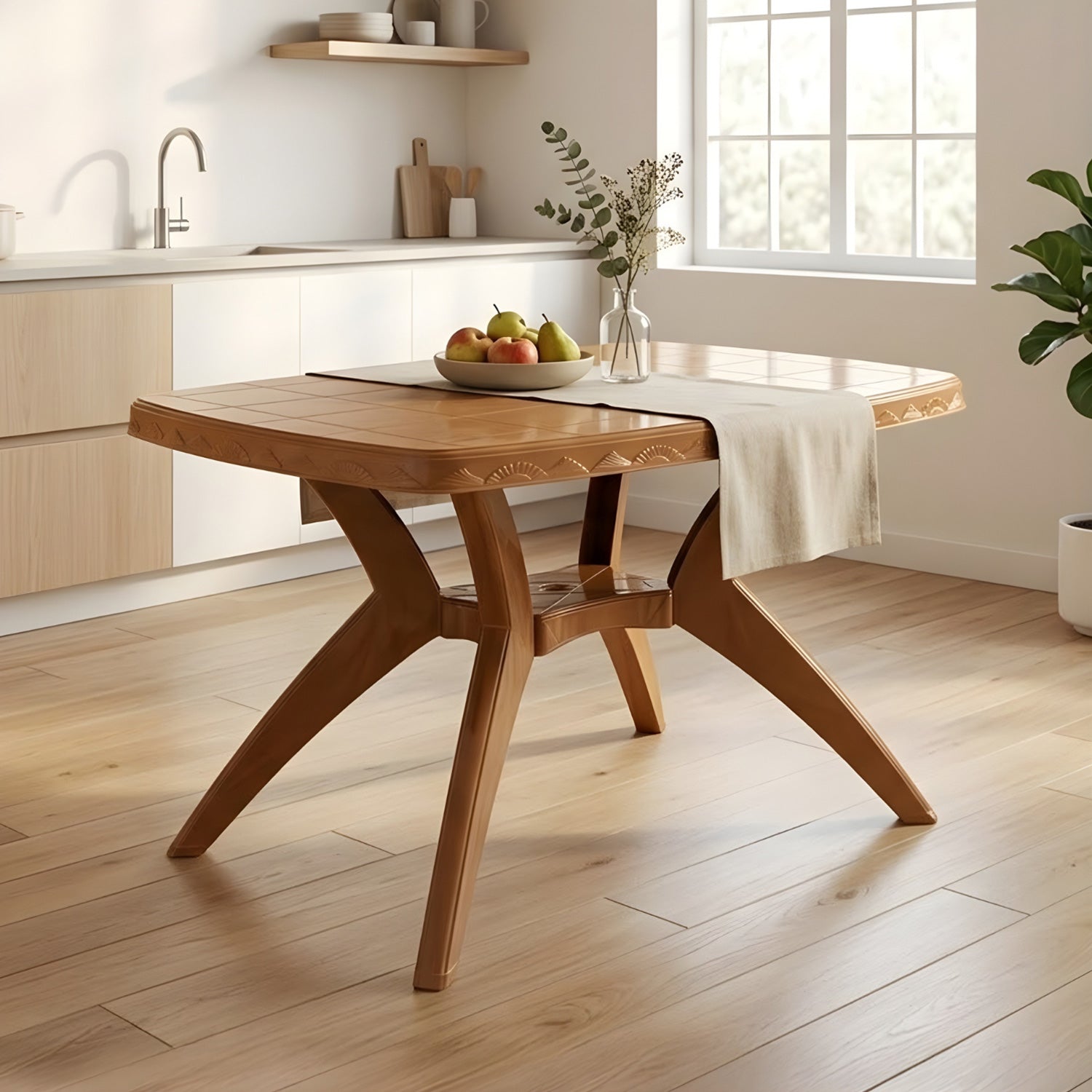 NILKAMAL SHAHENSHAH KROSS LEGGED TABLE (PEAR WOOD) — Nilkamal | VK Furniture Mangalore