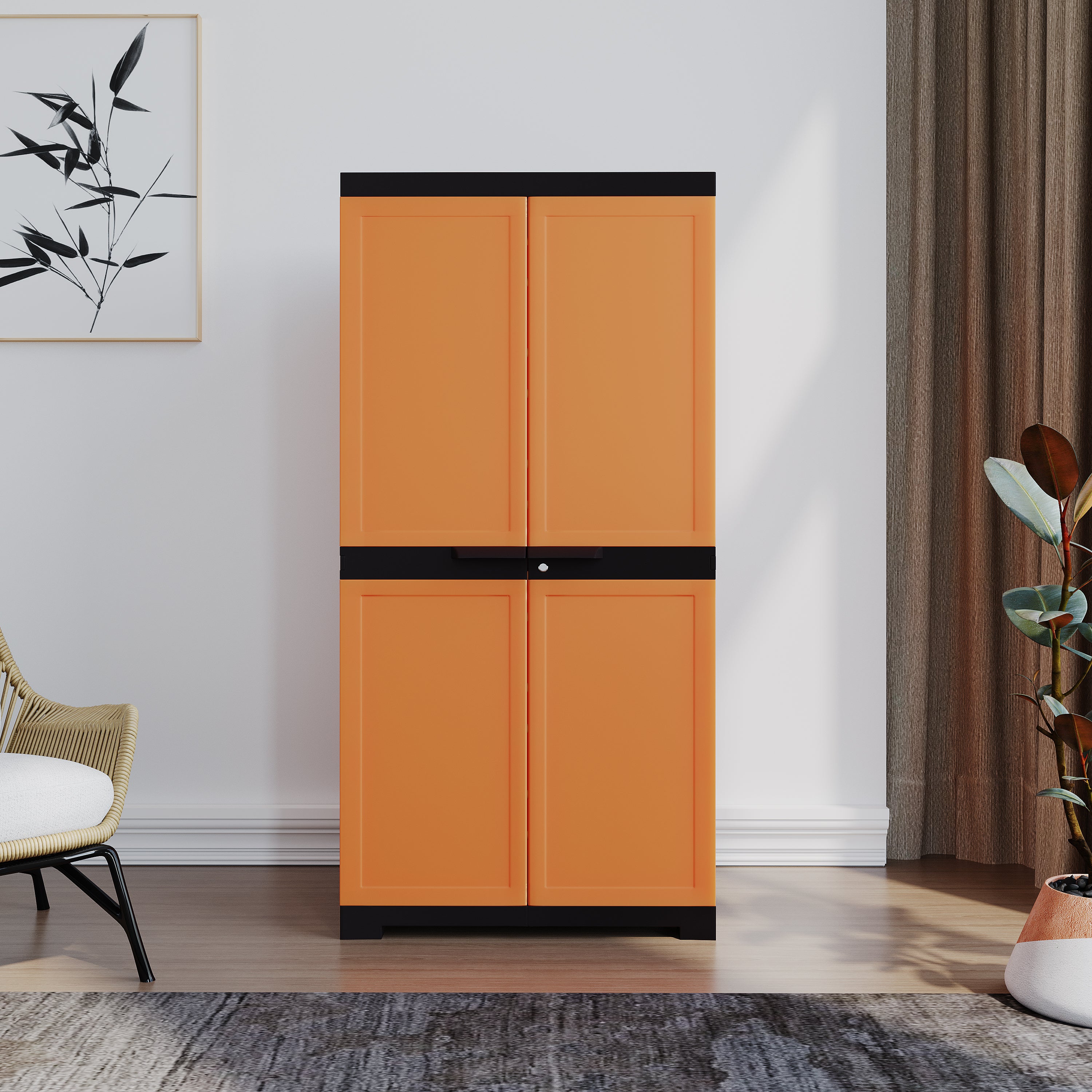 Nilkamal Freedom Mini Shoe Cabinet 18 (Rust and Weathered Brown) — Nilkamal | VK Furniture Mangalore