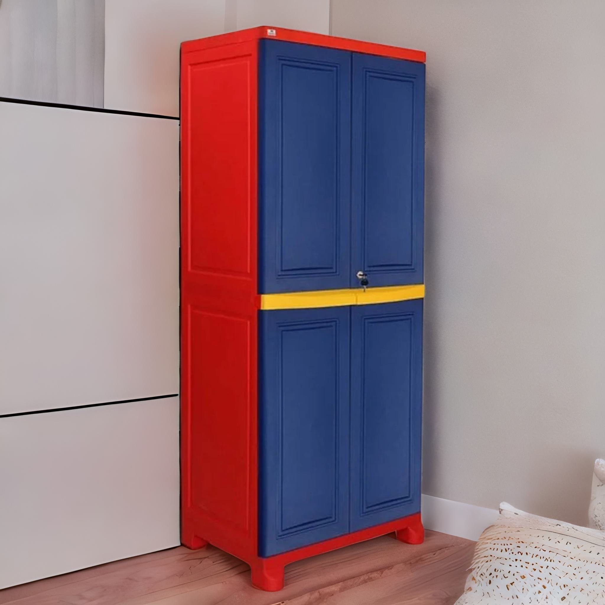 Nilkamal Freedom Big 1 (FB1) Plastic Storage Cabinet (Pepsi Blue, Bright Red and Yellow) — Nilkamal | VK Furniture Mangalore