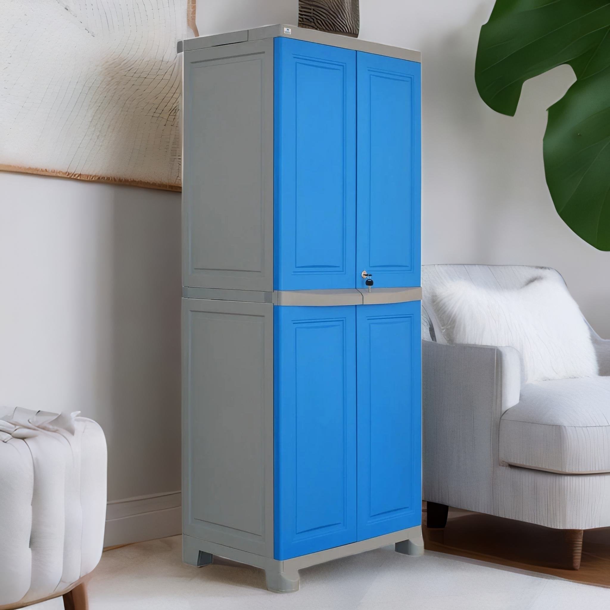 Nilkamal Freedom Big 1 (FB1) Plastic Storage Cabinet (Deep Blue and Grey) — Nilkamal | VK Furniture Mangalore