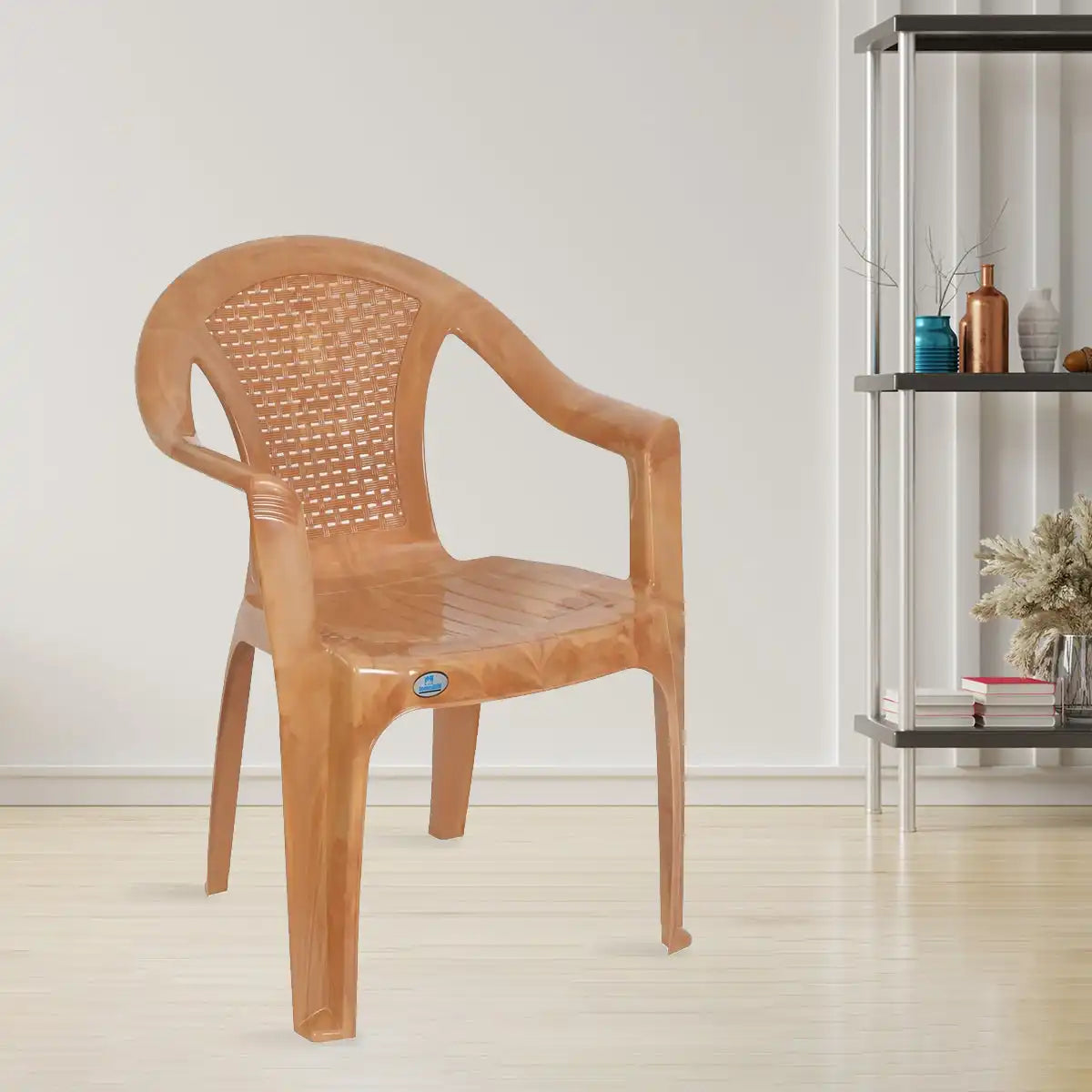 NILKAMAL CHR2061 PLASTIC ARM CHAIR (PEAR WOOD) — Nilkamal | VK Furniture Mangalore