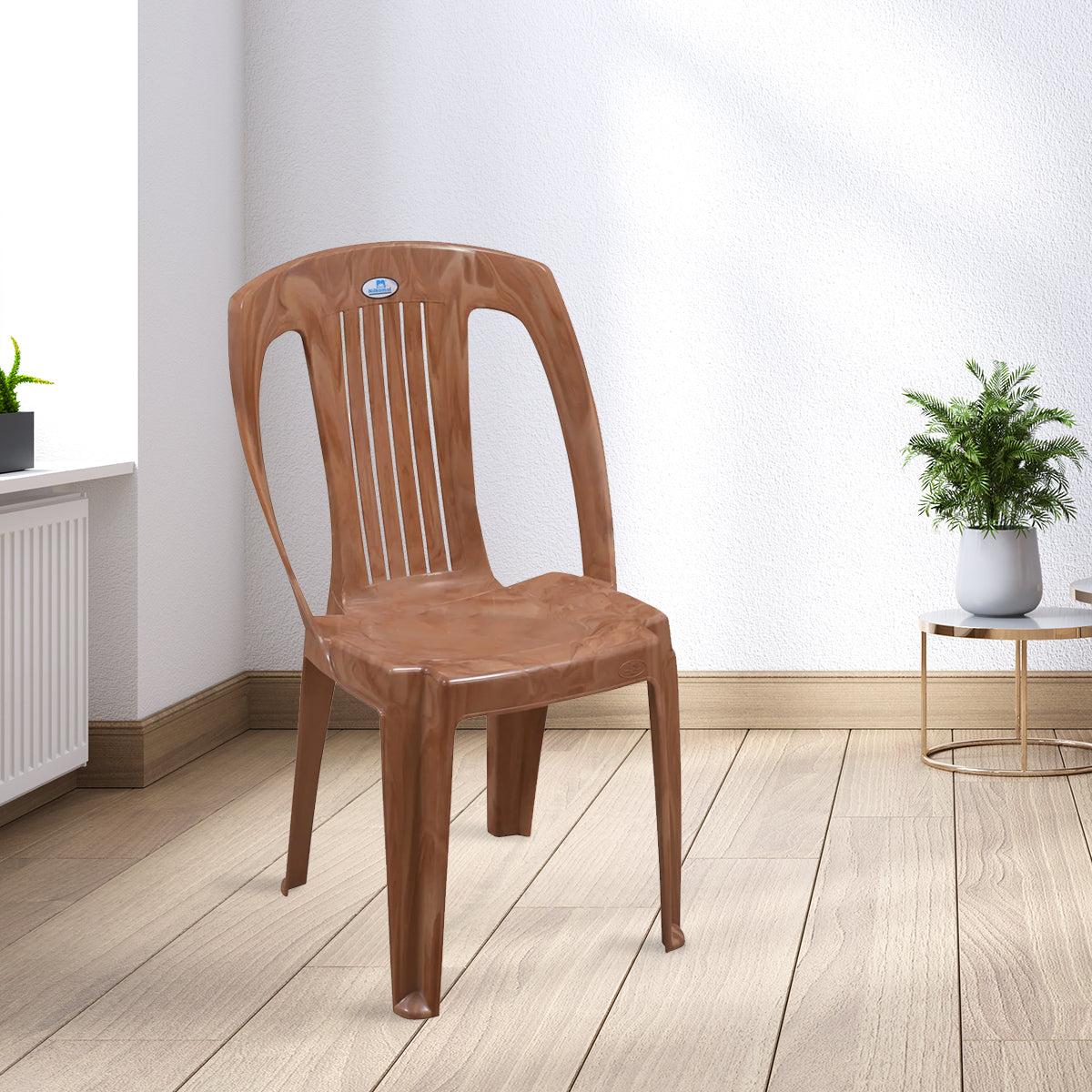 NILKAMAL CHR4032 PLASTIC ARMLESS CHAIR (PEAR WOOD) — Nilkamal | VK Furniture Mangalore