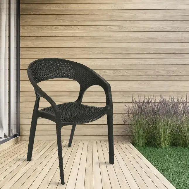 Nilkamal Club Plastic Arm Chair (Charcoal Grey) — Nilkamal | VK Furniture Mangalore