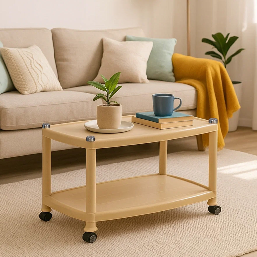 NILKAMAL CENTER TABLE 5 (MARBLE BEIGE) — Nilkamal | VK Furniture Mangalore