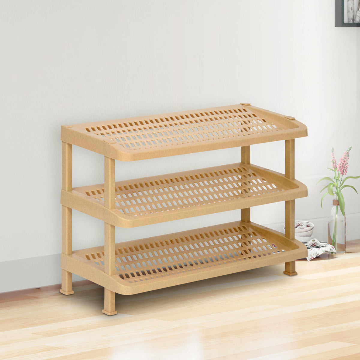 Nilkamal Multipurpose Rack 03 (Marble Beige) — Nilkamal | VK Furniture Mangalore
