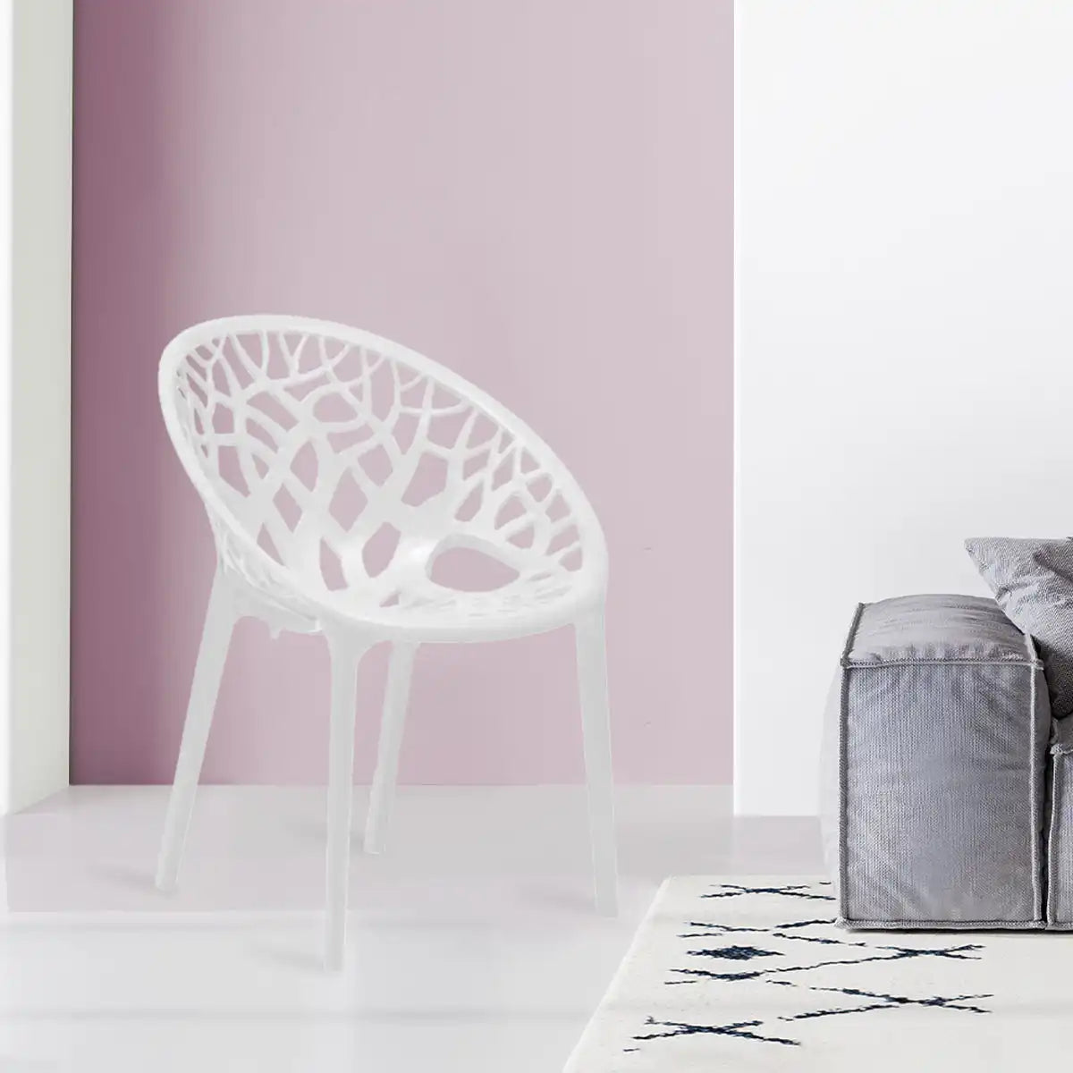 Nilkamal Crystal Polypropylene Premium Chair (Milky White)