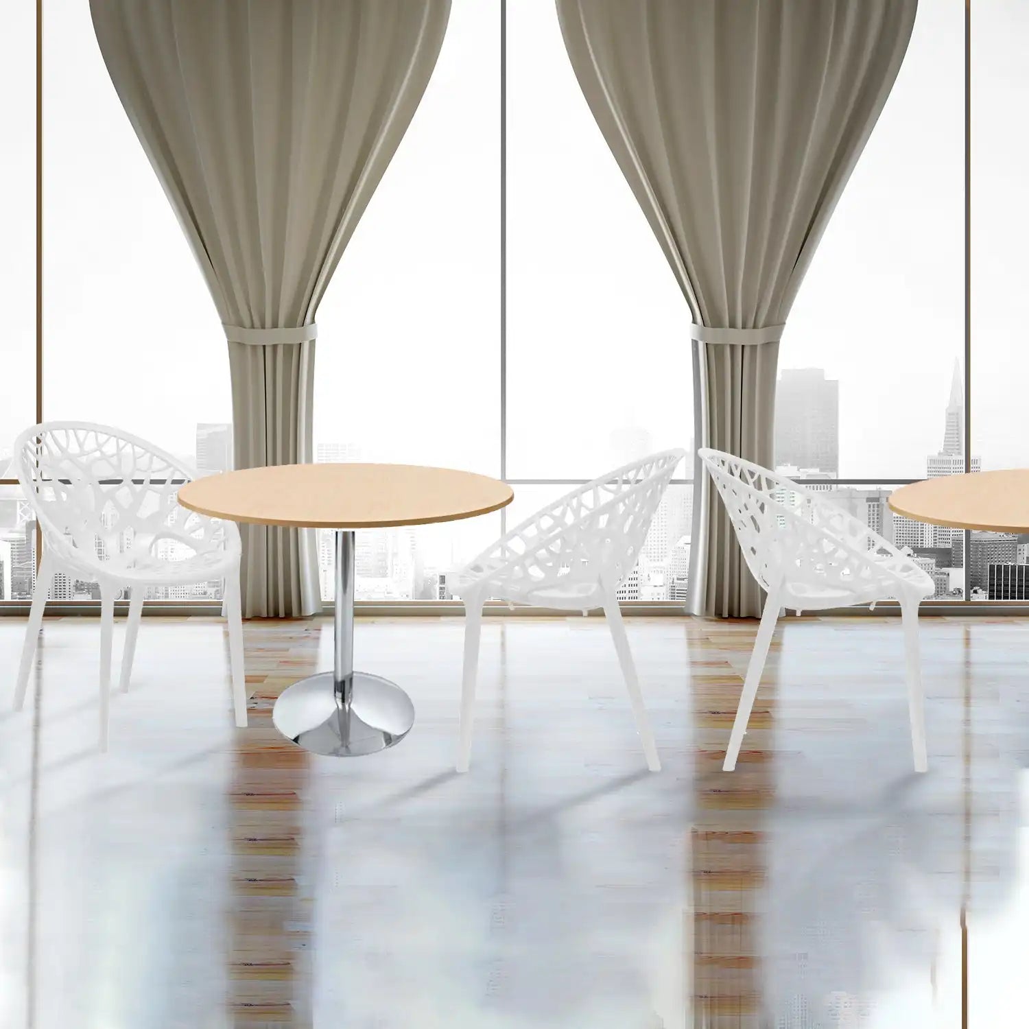 Nilkamal Crystal Polypropylene Premium Chair (Milky White)