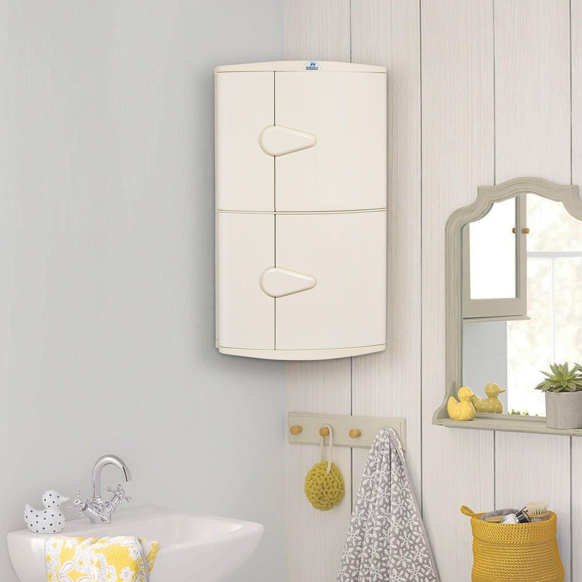 Nilkamal 2 Door Plastic Storage Corner Cabinet (Ivory) — Nilkamal | VK Furniture Mangalore