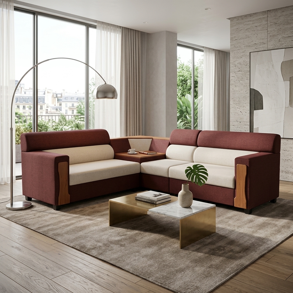 VK Zeno Corner Sofa Set — VK Furniture & Electronics | VK Furniture Mangalore