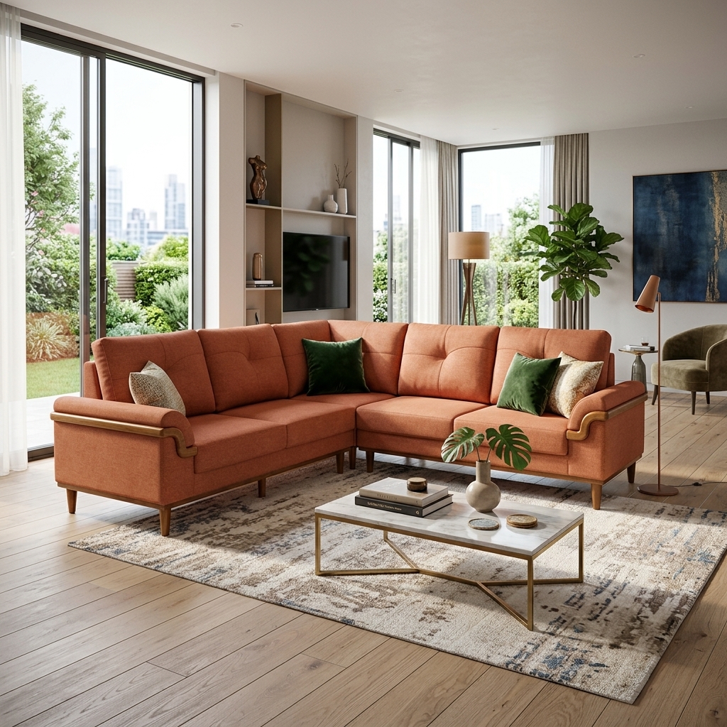 VK Nicolas Corner Sofa Set — VK Furniture & Electronics | VK Furniture Mangalore