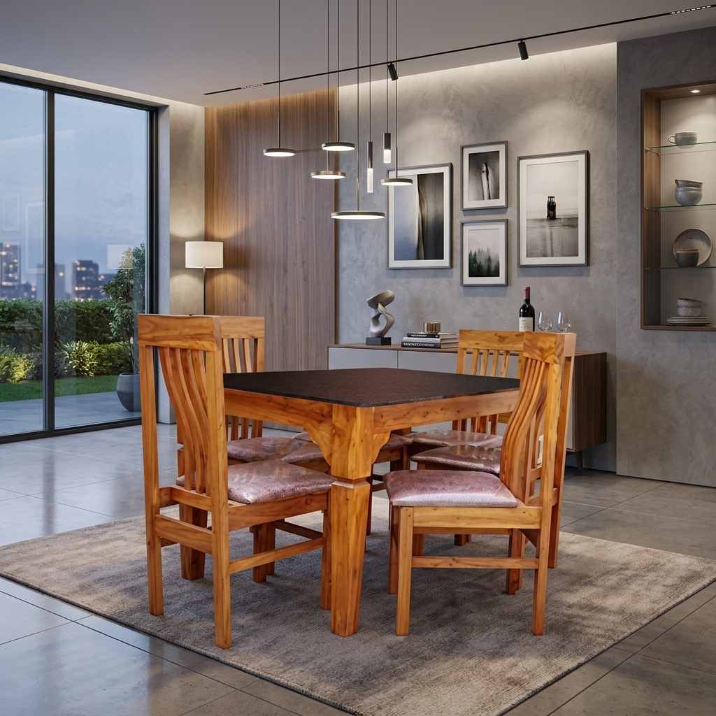 VK  Domino Model 6 Seater Dining Set — VK Furniture & Electronics | VK Furniture Mangalore