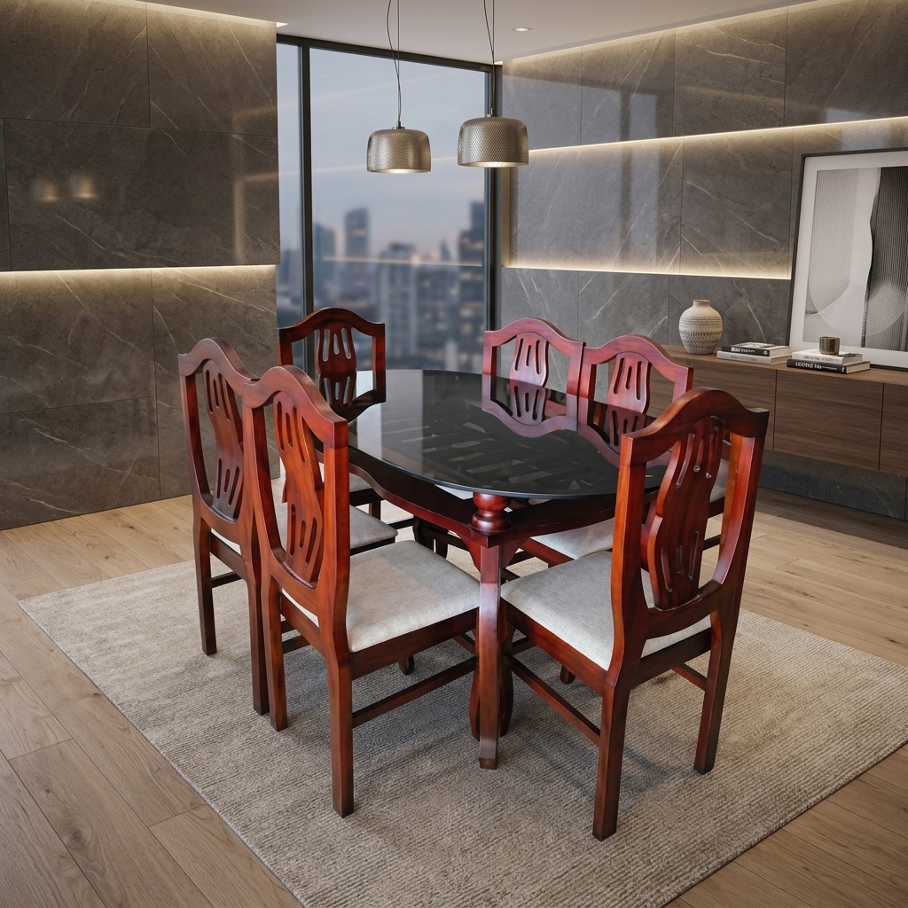 Marine Model wood 6 seater Dining set