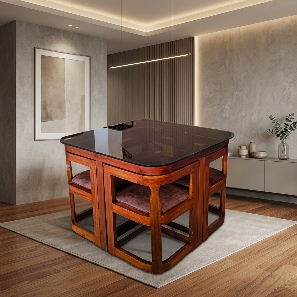 VK Star Model  4 Seater Dining set — VK Furniture & Electronics | VK Furniture Mangalore