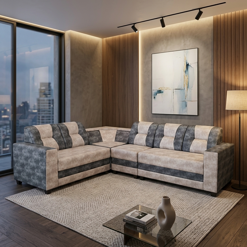 VK Lissable Corner Sofa Set — VK Furniture & Electronics | VK Furniture Mangalore