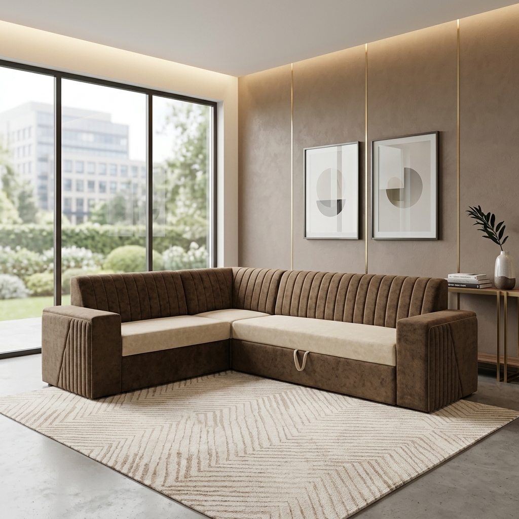 VK Iconic Corner + Cum Bed Sofa Set