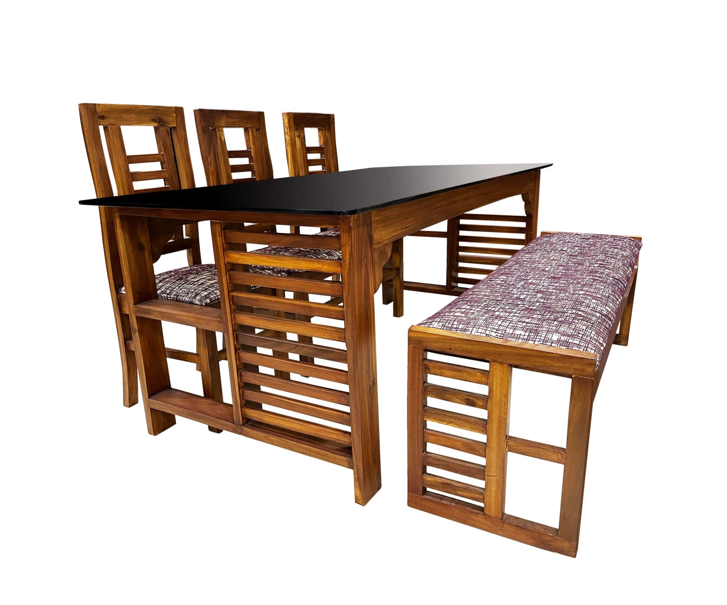 VK Parker Model Dining Set With 3 chair & 1 Bench