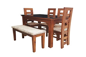 VK BELMOUNT  DINNING SET 4 SEATER WITH BENCH — VK Furniture & Electronics | VK Furniture Mangalore