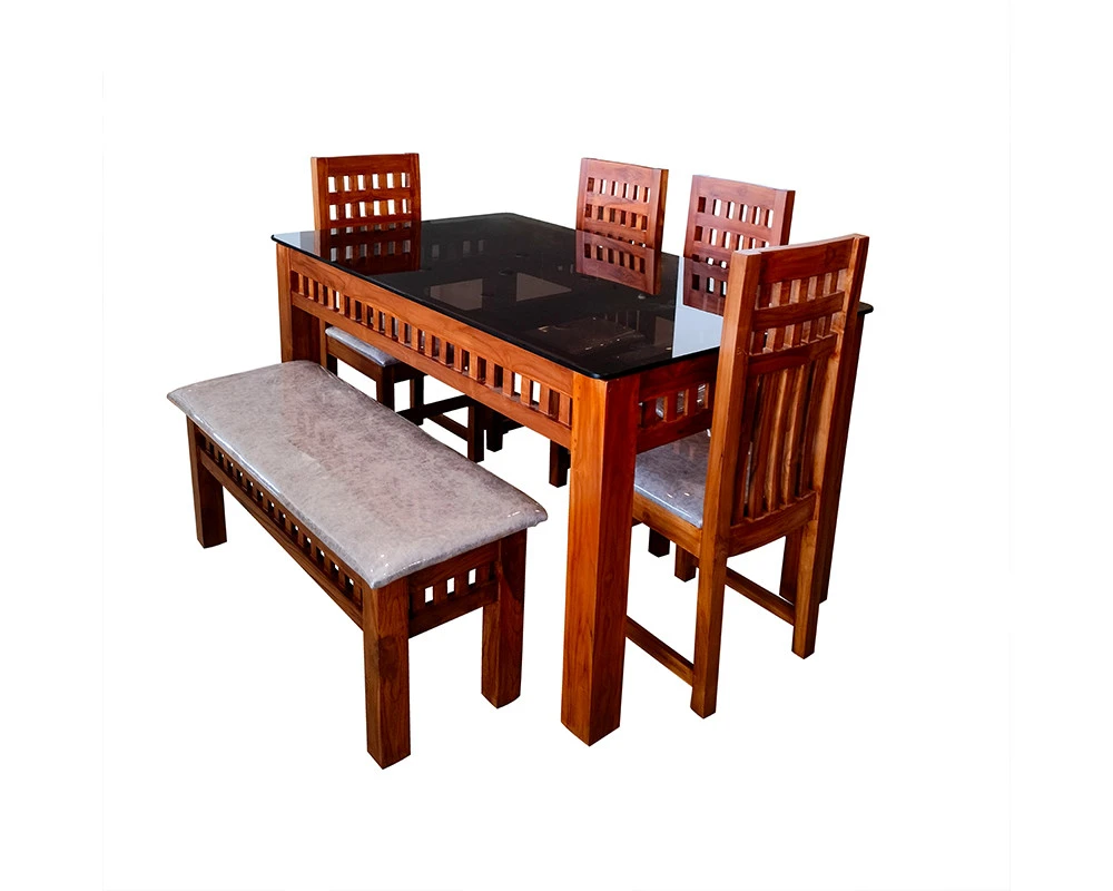 VK Mark Model 4 Seater With Bench Dining Set