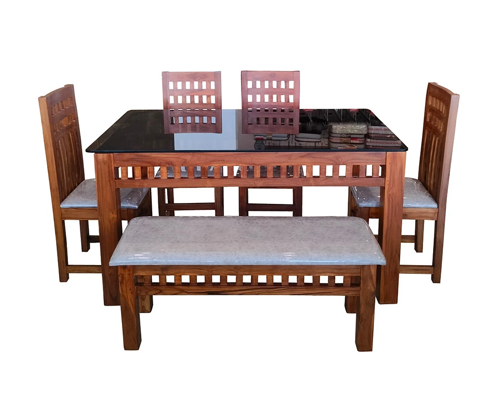 VK Mark Model 4 Seater With Bench Dining Set