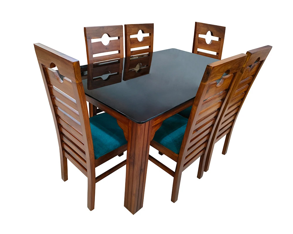 VK Eye Model Wood 6 Seater Dining set