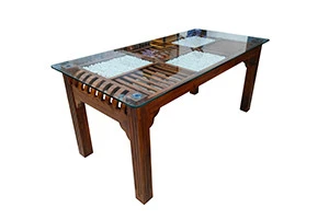 DELUXE MODEL WOOD 6 SEATER DINING TABLE — VK Furniture & Electronics | VK Furniture Mangalore