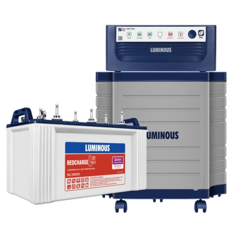 Luminous 120 Ah Battery UPS NEO ECO WATT)+RC15000 PRO)+Trolly