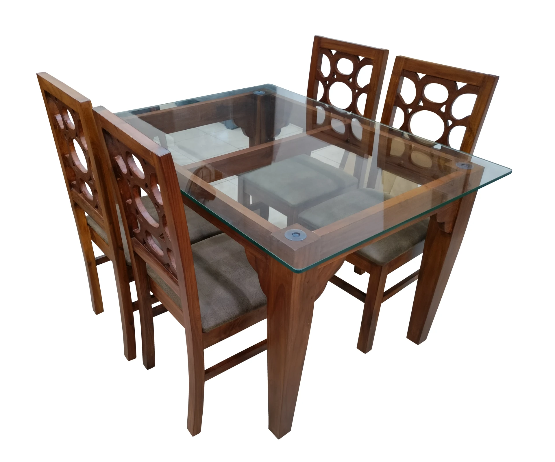 VK Monarch Model Wood 4 Seater Dining Set