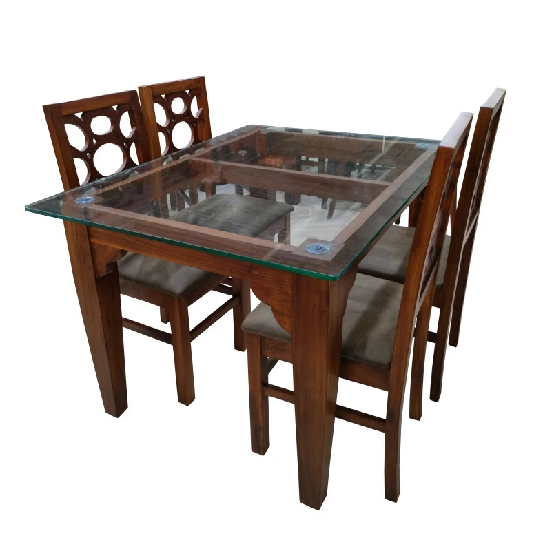 VK Monarch Model Wood 4 Seater Dining Set