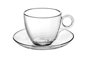 TREO VELLA GLASS TEA CUP & SAUCER — VK Furniture & Electronics | VK Furniture Mangalore