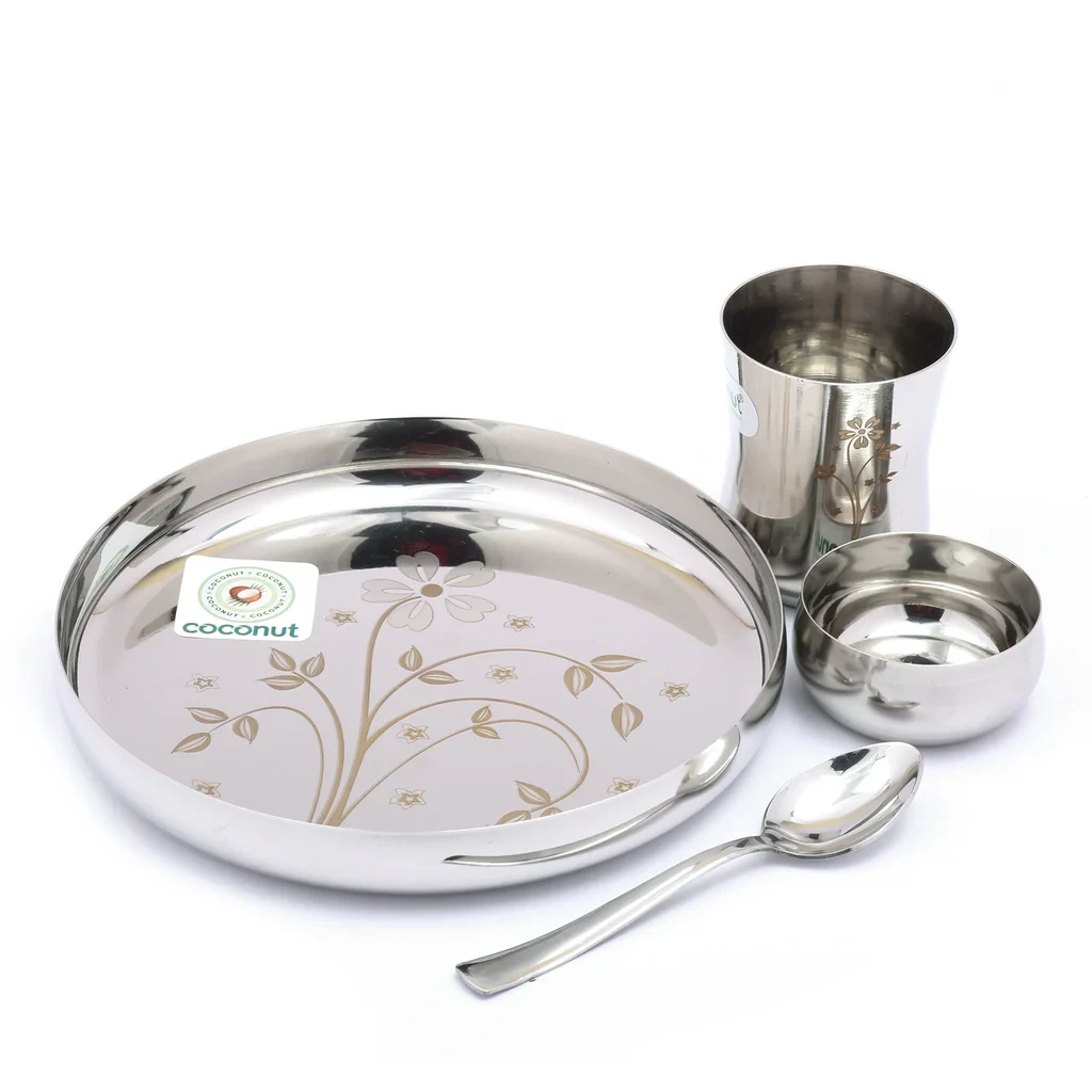 Stainless Steel Kids Laser Dinner Set
