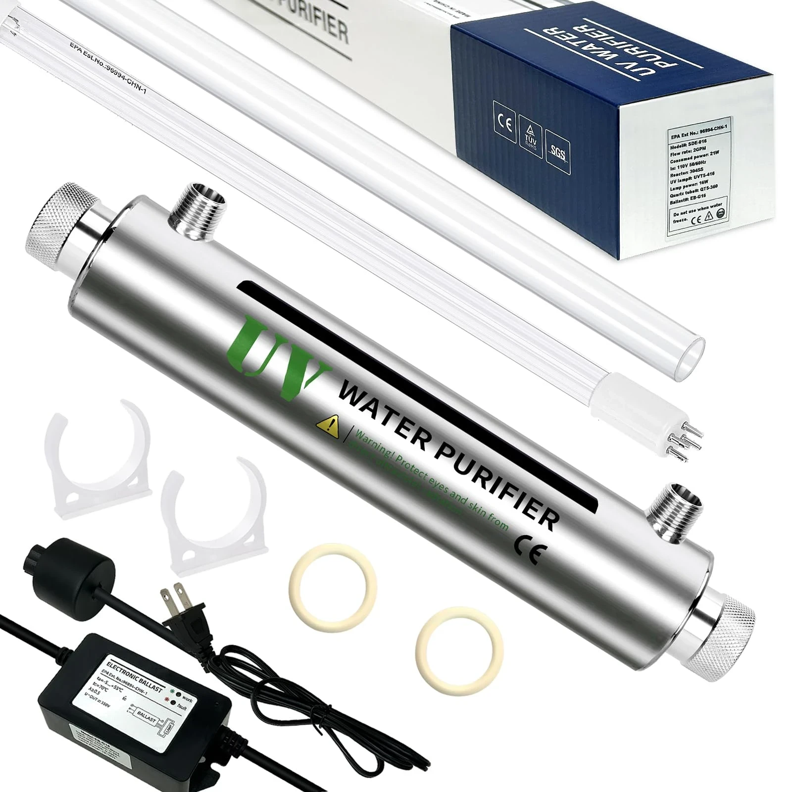 TAISHAN - Whole House Water Purifier Sterilizer Filter, 2GPM 21W 110V