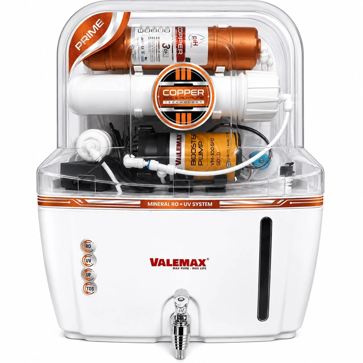 Prime White Multi Stage RO Water Purifier Copper Alkaline Technology | UV Technology